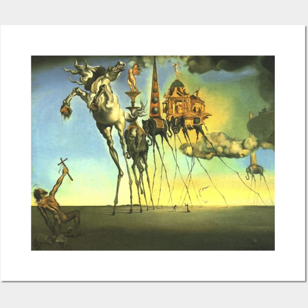 Painting The Temptation of St. Anthony Salvador Dali T-Shirt T-Shirt Wall Art by J0k3rx3